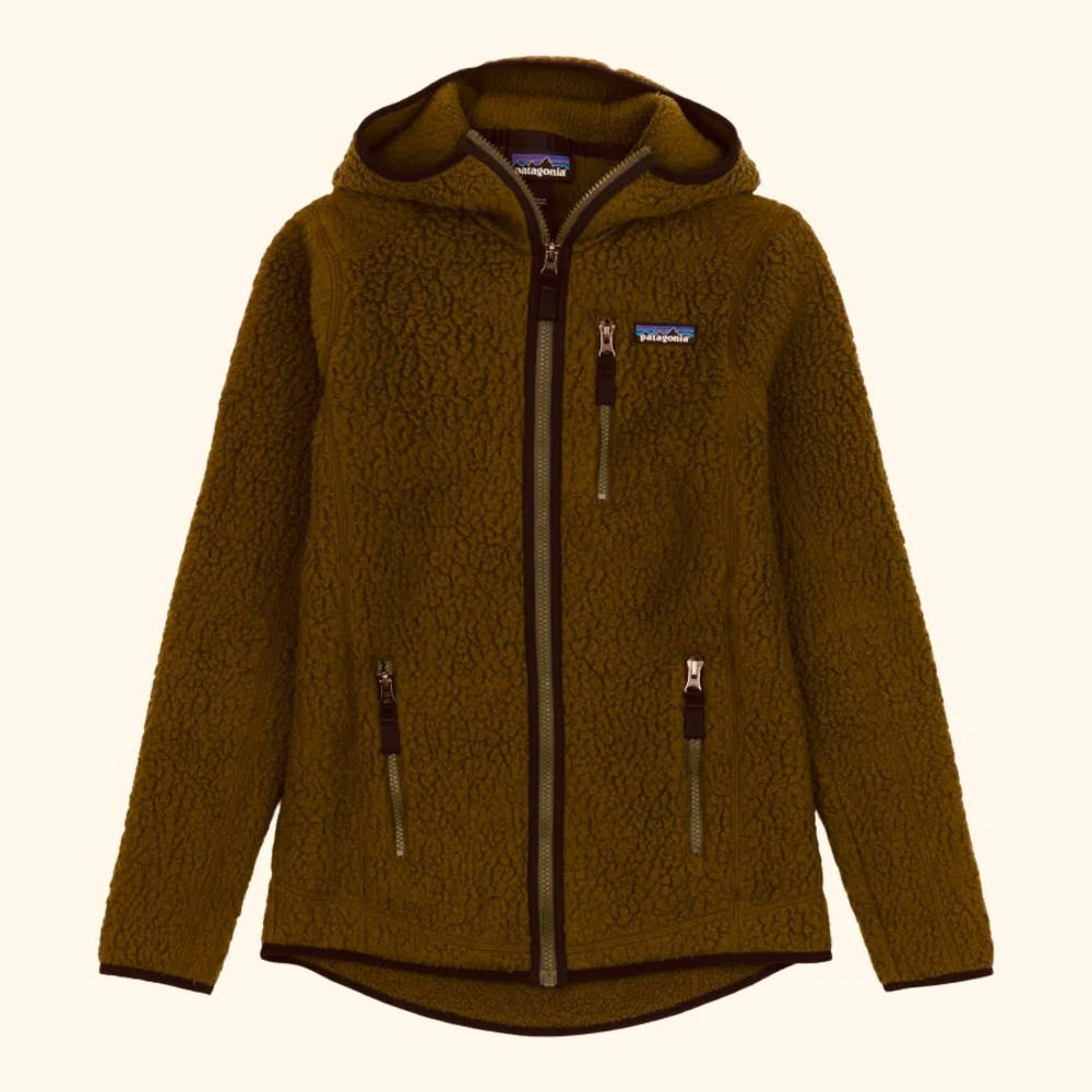 WOMEN’S PATAGONIA RETRO NOMAD FLEECE HOODIE - BROWN